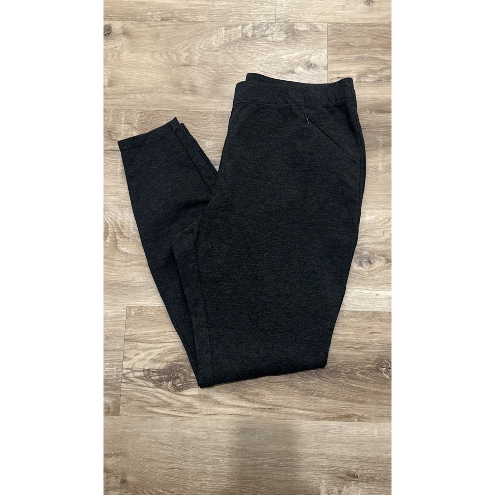 J. Jill Women's Petite Large Charcoal Heather Gray Ponte Leggings Pull On - Picture 2 of 10